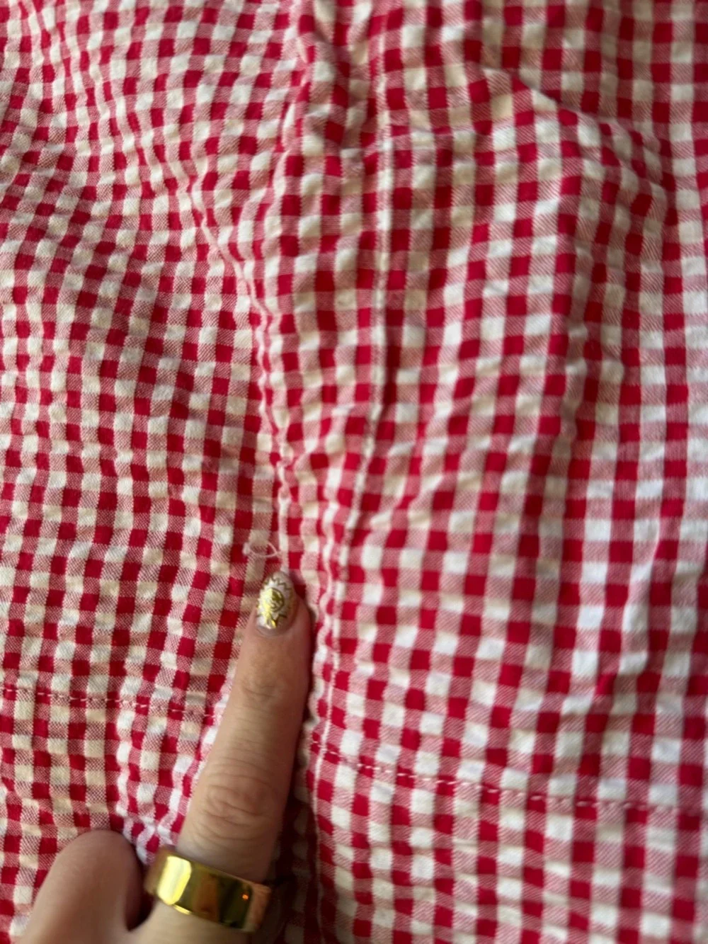 Vintage Red Gingham Mini Skirt with Star Embroidery 8 - Picture 4 of 5